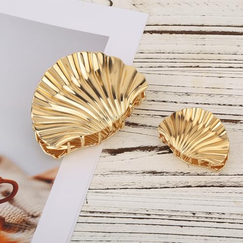 2 stukken Shell Hair Clip, Modieuze metalen haarspeld Shell Hair Claw Barrette Mermaid Accessoires voor vrouwen meisjes Perfect voor alle haartypes (Goud) 4