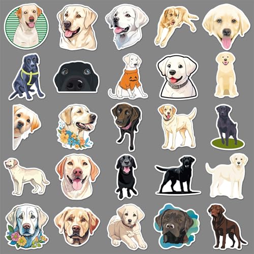 Labrador Stickers voor tieners en volwassenen, Pack van 50, Vinyl Sticker Set, Auto, Motorfiets, Fiets, Skateboard, Snowboard, Bagage, Laptop, Koffer, Helm, Motorfiets, Computer 3