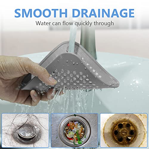 4 st Siliconen Drain Strainers, Douche Drain Cover Hair Catcher met Zuigbekers, Opvouwbare wasbak Stainer Beschermer, Filter Stopper met Sterke Zuigbeker voor Badkuip, Badkamer, Keuken 5