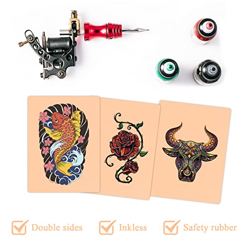 12 stuks Tattoo Oefenhuid, Tattoo Oefenhuid zonder Motif Dubbelzijdige kunstmatige huid, 19 cm x 14 cm, Siliconen wenkbrauw Oefenhuid, Blanco Tattoo, Nephuid voor beginners en ervaren 3