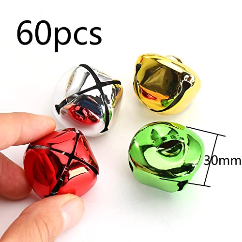 Bell Kerstboom Decoraties 60 Stukken Kerstboom Anger Bell Clips 30 mm Kerstboom Decoraties voor kerstboom (Kleur)