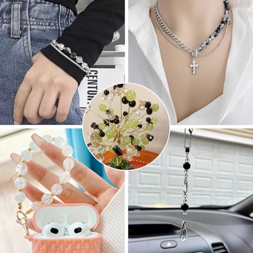 200Pcs Ronde Glazen Kralen 8mm Zwart WhiteSmoke Series Crackle Kralen Transparant Opaque Pearl Ball Spacer Kralen Bulk voor ketting armband sieraden DIY Ambachtelijke oorbelring 3