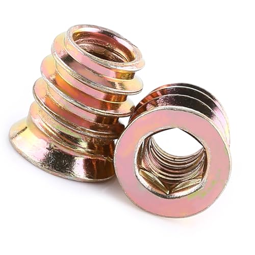 Verpakking van 20 hoofdsleeves, hexagonale krimpnoten, koolstofstaal holle schroefafdruk, draad voor houten meubelen (M6*13mm)