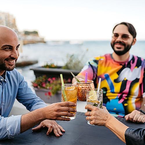 8 st. Herbruikbare Straws - Sparkling Long 30cm Dikke Plastic Straws - Kleurrijk en helder met reinigingsborstel voor Mason Jar 5