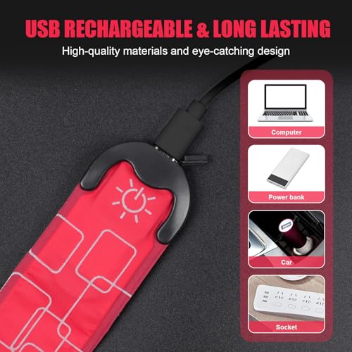 LED-clip, oplaadbare USB LED Magnetic Clip, LED Magnetic Clip met 3 Verlichtingsmodi, Hoge Zichtbaarheid en Heldere Glow, Unisex voor rugzak, Wandelen, hardlopen, Joggen 4