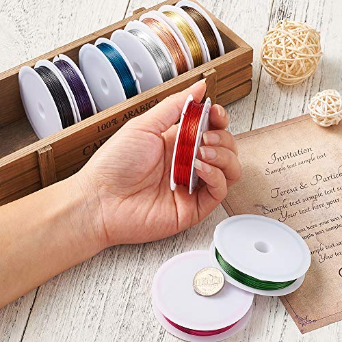 10 Rolls 20 Gauge / 0.8mm Corrosiebestendig Koper Draad gemengde kleur 40m Buigbare sieraden kralen Blote metalen draad voor het inpakken van sieraden het maken van bloemen Beeldhouwkunst ambachten 4 5
