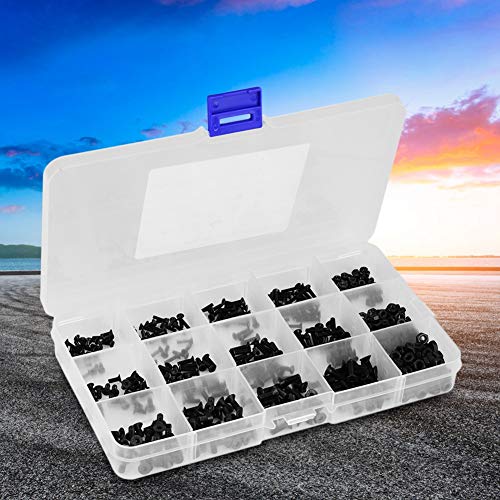 480Pcs/Set Black Hexagonal Socket Hexagonal Head Countersunk Bolts Schroefmoer Assortiment Kit, Carbon Steel M2 M2.5 M3 5