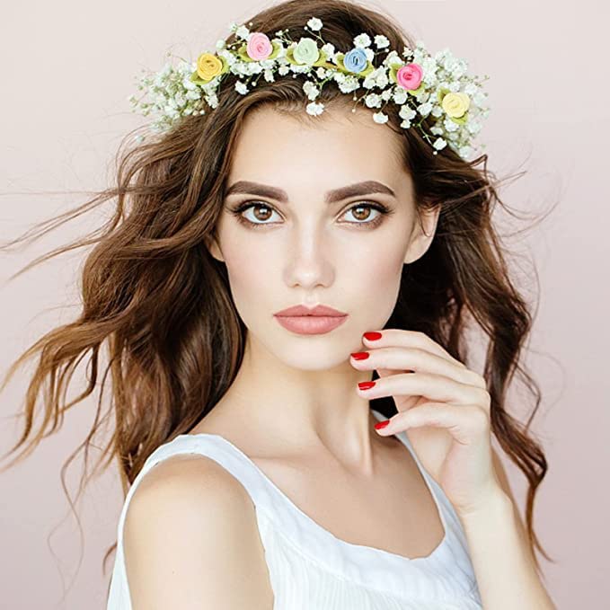 Verpakking van 100 Mini kunstmatige bloemen Rose hoofden met blad appliques voor ambachten decoratie Garland, Multi-gekleurd 4