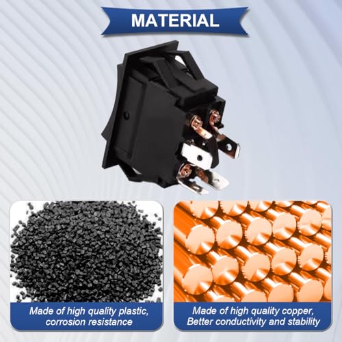 2 stuks Instantane Polariteit achteruitschakelaar, 12V 20A, DPDT, 4 Pin, 3 Posities, ON-OFF-ON RV, Schakelschakelaar, KCD2 Motorschakelaar met Crimp Wire Panel 3