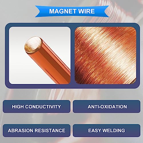 22AWG Magnetische draad 0,65mm Diameter Geëmailleerd koperdraad 150g 50m 0,05mm Geïsoleerd 155°C hittebestendig winddraad voor motortransformatoren met 10mm hoog 3