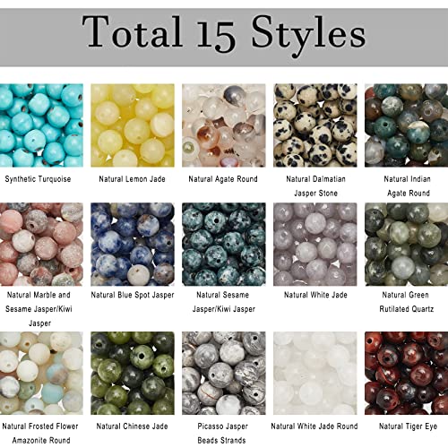 Ongeveer 750 st Natuurlijke Edelstenen Kralen, 6mm Natuurlijke Losse Kralen Energie Stenen Kralen voor DIY Sieraden maken