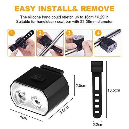 Fietslichtset, 2 stuks USB Fietslicht & staartlicht, lichtgewicht & waterdicht, Super Helder, Cat Eye Fiets Mountainbike Licht, Veilig en gemakkelijk te installeren LED Fietslicht voor