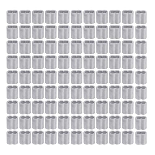 100Stuks Aluminium Heat Shrink Sleeve, Draadkabel Cord-End Ferrules Clips voor Kabelbevestiging en Vissen Heat Shrink Tubing (1.5mm/0.06inch 8shape)