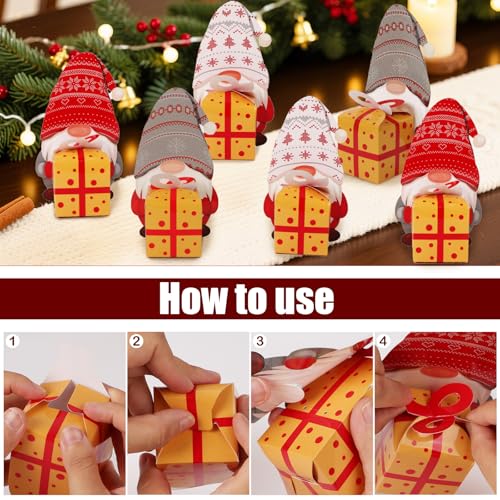 24 stuks snoepdozen voor Kerstmis, kleine dwergen, geschenkdozen, snoep, keukenjes, chocolade, aanbiedingen voor kerstfeest 4