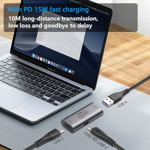 USB C naar USB Een signaal booster adapter 5 Gbit/s uitbreiding 10m lange bereik signaal booster connector met USB C 15W power poort 4
