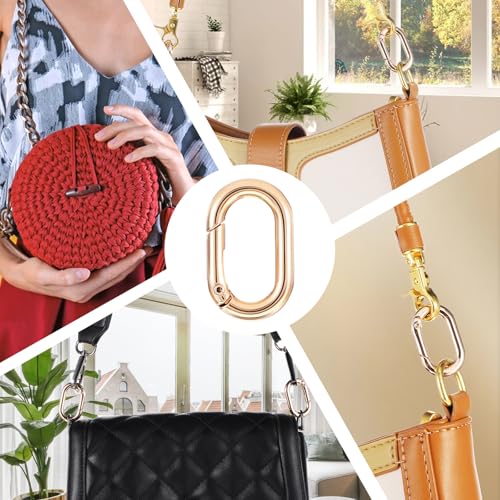 10 stuks Ovale lente karabijnhaak haken, metalen ring karabijnen, kleine gesp, lente, sleutelhanger, Legering karabijnhaak Clip voor rugzak, portemonnee, Car(Gold) 4