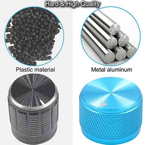 Blue Aluminium Rotary 4 Piece Electronic Control Potentiometer Knob voor 6mm Diameter Axis Volume Knobs, Audioknop, Elektrische Gitaarknoppen, Switch Knob 4