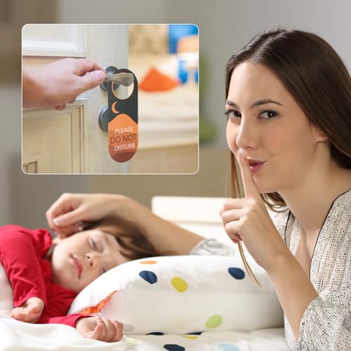 Niet storen deur hanger bord 9x3,5 inch, 2 stukken dubbelzijdige welkom kloppen op de rug voor kantoor vergadering hotel home slaapkamer slapen 5