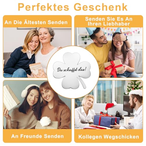 Du Schaffst Das Glücksbrenger, Four Clover Lucky Charm, Exam Party, Lucky Charm, Operatie, Cadeaus, exameninhoud, Succes, Zorgende Geschenk voor Familie, Vriend, Wereld Kinderdag 5