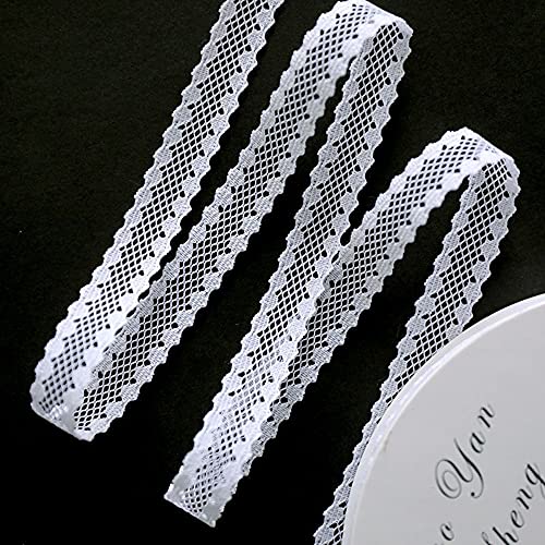 Lace Ribbon White Vintage Lace Rand Gift Ribbon Lace Ribbon Lace Board White Lace Edge voor het naaien van ambachten voor de bruiloft Kerstcadeaus Home Decoratie Tabeldecoratie,1,5cmX20Yard