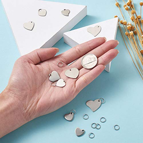 304 roestvrij staal hart blanco stepelen tag hangers etsen graven tags charme voor sieraden ambachten maken huisdier hond naam ID tags 5