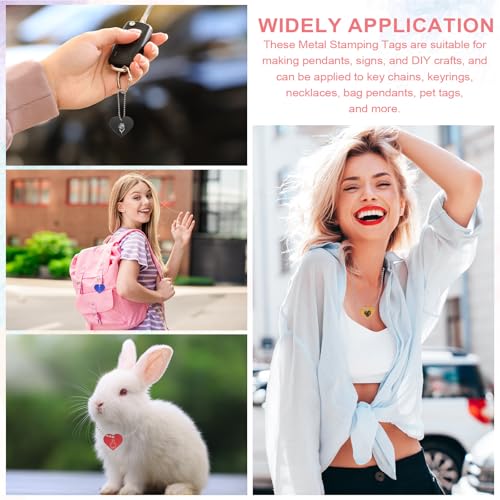 30 stuks lege metalen stansetikten, hartvorm, gegraveerde etikten, aluminium huisdieretikten met parelketting, lasergravure, blanco voor doe-het-zelf handwerk, inrichting, zilverleurig 5
