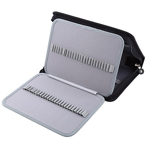 150 Compartiments grote capaciteit PU leren vouw behuizing met draaghandvat, zwart, casual 4