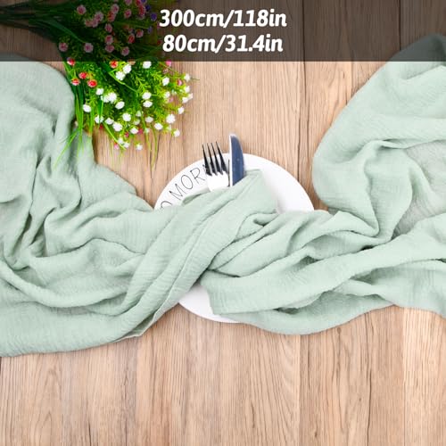Kaasdoek Tafel Runner 80 x 300 cm Boho Kaas Kleding Rustic Mesh Tafel Runner Decoratieve Tafelkleed voor bruiloft Keuken Verjaardag Party