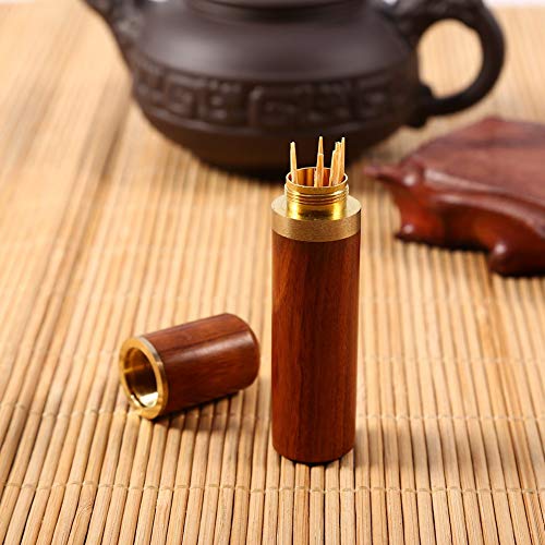 Tandenstokhouder draagbare tandenstoker houder Hout Mini tandenstoker doos tas tandenstoker houder Ultralight Travel Kit (Rosewood) 4