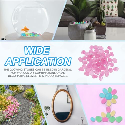 Lichtgevende stenen, 300 stuks Luminous Rocks voor Indoor Outdoor Decoraties, in het donker, Fish Tins Garden Landscaping, Cadeaus voor vrienden, Donker Paars 5