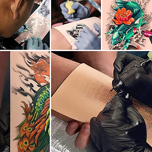 12 stuks Tattoo Oefenhuid, Tattoo Oefenhuid zonder Motif Dubbelzijdige kunstmatige huid, 19 cm x 14 cm, Siliconen wenkbrauw Oefenhuid, Blanco Tattoo, Nephuid voor beginners en ervaren 5
