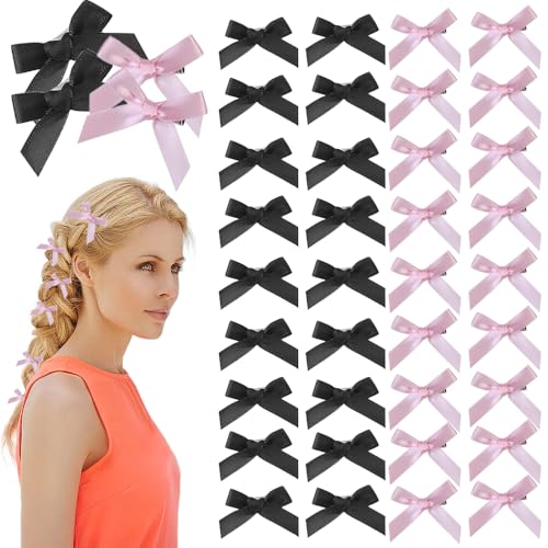 40st boeg hair clips met lange zijdeachtige satijn mini boeg barrettes metalen barrettes haar accessoires grosgrain lint bogen ambachtelijke bogen haarclips bogen