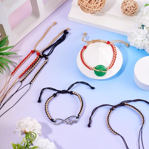 12 stk Verstelbare Nylon Gevlochten Kraal Armbanden Halfwerkt Kralen Wave String Twisted Nylon Gevlochten Touw Voor Pols Vriendschap Armband Sieraden Maken