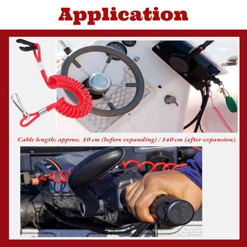 2 st. Noodstop, motorschakelaar Belangrijkste band bevestiging riem Boot Buitenboord Motor ontsteking 4