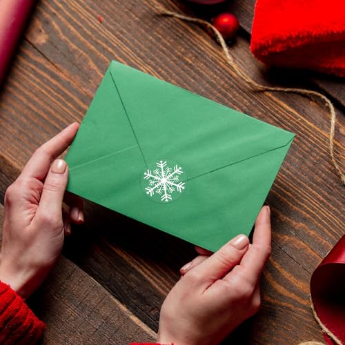 120 stuks sneeuwvlok Zelfklevende kersttickers Transparante kerstticker Ideale labels voor kaarten maken Scrapbook Holiday Envelope Seal and Craft Projects (White) 3