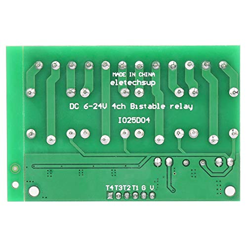 Relay modul, 4-kanaals flip-flop-DC 12 V bistabil selbstsperrendes relais modul Niedrigpuls-trigger relais 6-24 VDC 3