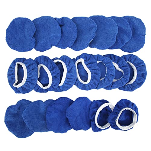 20 st Polijsten Bonnet Pads Buffer Bonnets Waxers Microfiber Waxing Buffing Cover Auto Polisher Reparatie Buffing Microfiber Pad voor 5 tot 6 Inch Auto Polisher