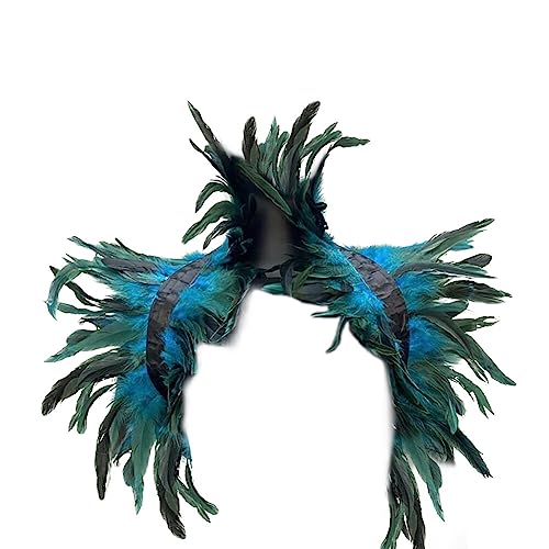 Gothic Feather Cape, schouder Poncho met veren voor Halloween, Party, Cosplay, Carnaval voor vrouwen
