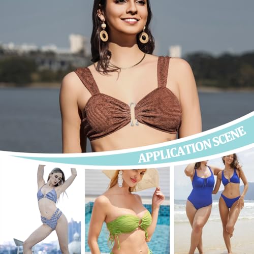 Verpakking van 10 Bikini Sluiting, U-Shaped Ring Buckle, Bikini Clips en Legering Clasps, voor Lingerie Zwempakken, Avond Jurken, Sweaters, Jurken, Blouses, Buckles Maken, platina 5