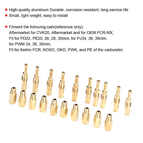 20 st. Hoofd Jet Kit Driver Slow Set geschikt voor Keihin OKO KOSO PE PWK Carburator Hoofdcarburator Trage pilot Jets 3