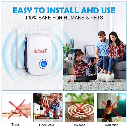 6 stuks ultrasonische muggenrepel voor muizen, insecten, muggen, spinnen, mieren, kakkerlakken 5