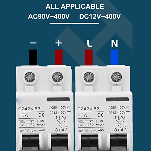 2P Mini DC AC Circuit Breaker 4000A Schakelcapaciteit Pa66 Small Circuit Breaker 16A 400V 5