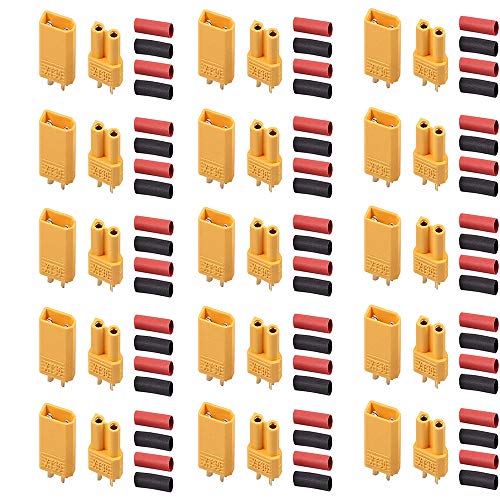 30st (15 paars) XT30 Connector -XT30 Mannelijke vrouwelijke ronde plug - Hoge stroomplug voor RC Lipo Batterij