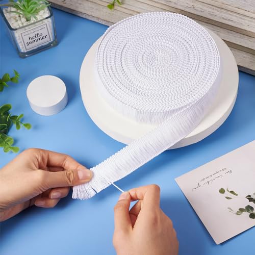 12,5M White Cotton Tassel Fringe trimmen Laces Trim Naaien Randen Trimmen Fiber Lace Trim Fringe geborduurd 27-30mm voor Home Decor gordijnen deken 5