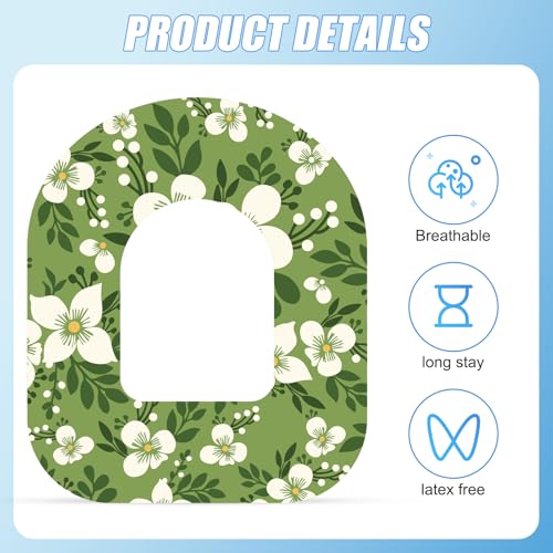 25 st. Zelfklevende Patches voor Omnipod 5, ademend waterdichte Overpatches CGM Sensor Covers Bloemen Afdrukken sensor Patches Stickers Compatibel met Omnipod 5 4