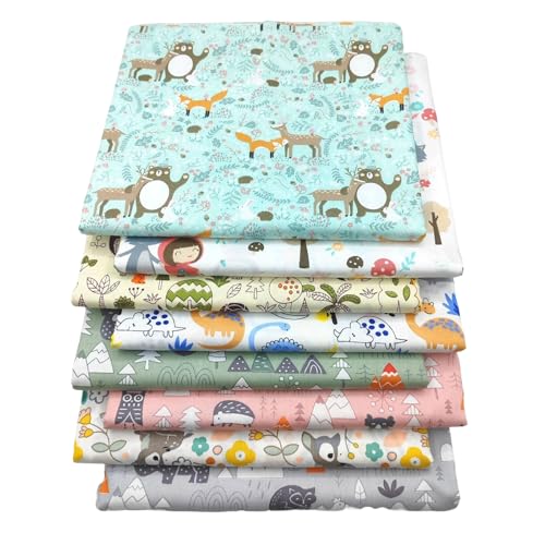 Naaien Patchwork Stof, 8 stuks Bloemen 50 x 50 cm Katoen Gedrukt Stof Set Katoen Klein Stof voor doe-het-zelvers