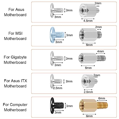 PCIe NVMe M.2 SSD bevestigingsschroeven set voor Asus moederbord, voor Gigabyte voor ASRock voor Msi moederbord met 6 stuks wasmachine en schroevendraaier, 30 stuks 3