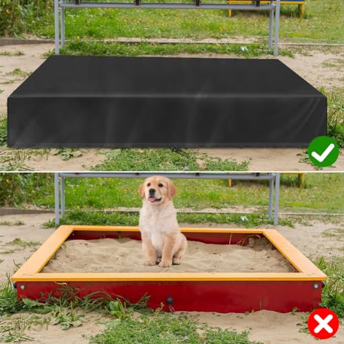 Sandpit Cover, 200 x 200 cm, Waterdichte Sandpit Cover, Waterafstotend, Winddicht, Beschermhoes, Oxford Stof, Groen, met koord, Sandpit 5