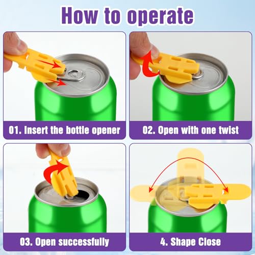 6 Pack Manual Eenvoudige Can Opener, Kleurrijke Soda Bier Kan Beschermer, Plastic Bier Leakproof Kan Beschermende Schilden voor Coke, Bier, Soda, Aluminium Drank, Kan Opener Tool 3