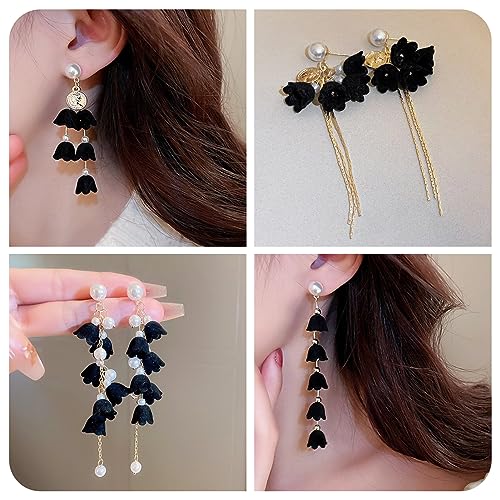 100 st. Zwarte bloem kralen caps 5-Petals Zwarte bloemen End Caps Opaque Hars Bloem kralen Cap voor DIY armband oorbellen ketting sieraden maken, Gat: 1.5mm 3